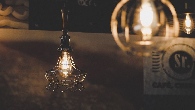 lamp, chandelier, bulb, lighting, 4k