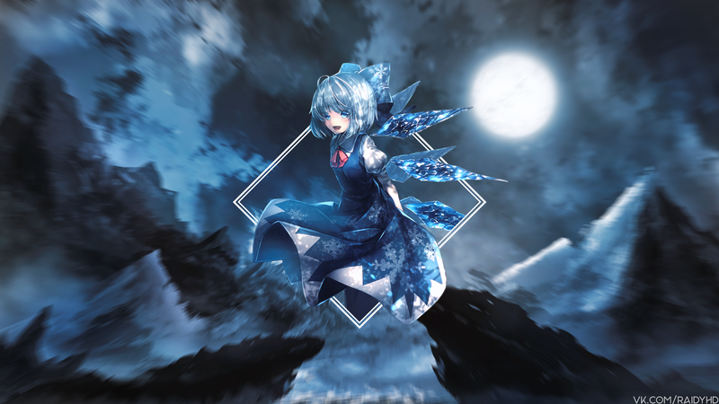 anime, anime girls, picture-in-picture, Cirno