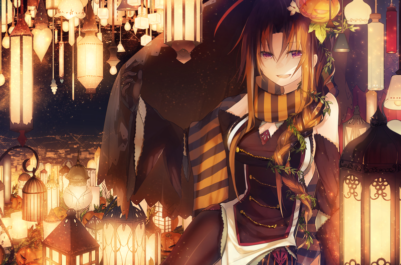 animation, comic art, anime girls, anime, lights, brunette, lamp