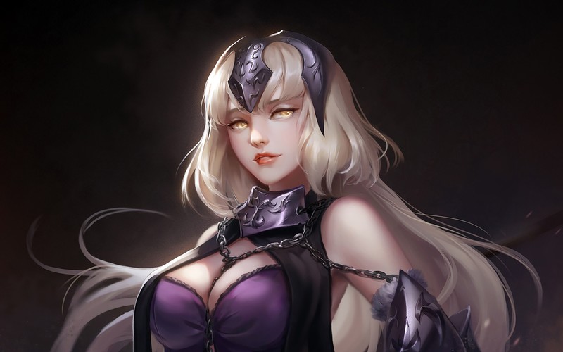 Jeanne (Alter) (Fate/Grand Order), Avenger (Fate/Grand Order), Fate Series, anime girls, yellow eyes, blonde, long hair, Fate/Grand Order