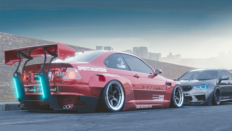 car, Speedhunters, red cars, black cars, race cars, racing, vehicle