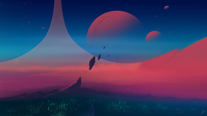 JoeyJazz, ringworld, science fiction, space art, minimalism