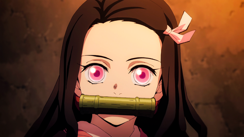 anime, Kamado Nezuko, anime girls, pink eyes, face