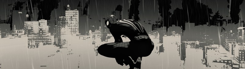 Marvel Comics, Spider-Man, monochrome, comic art, wide screen