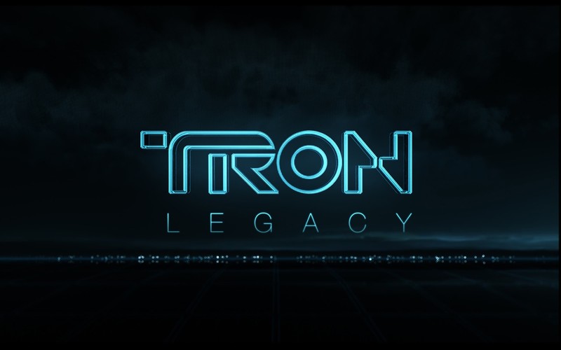 Tron: Legacy, typography, dark background, movies, 2010 (Year), cyan