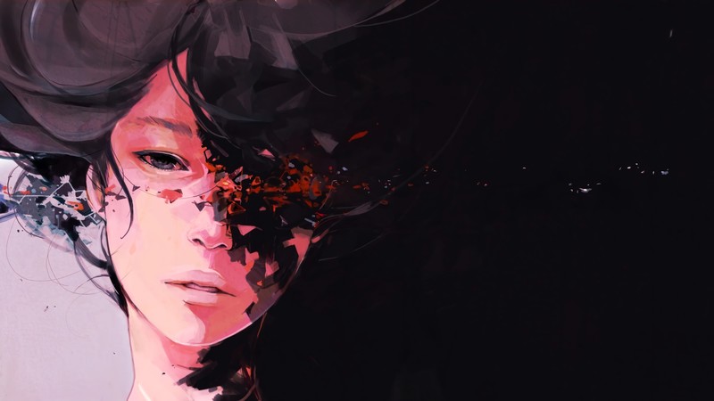 Tae4021, painting, women, Asian, face, portrait