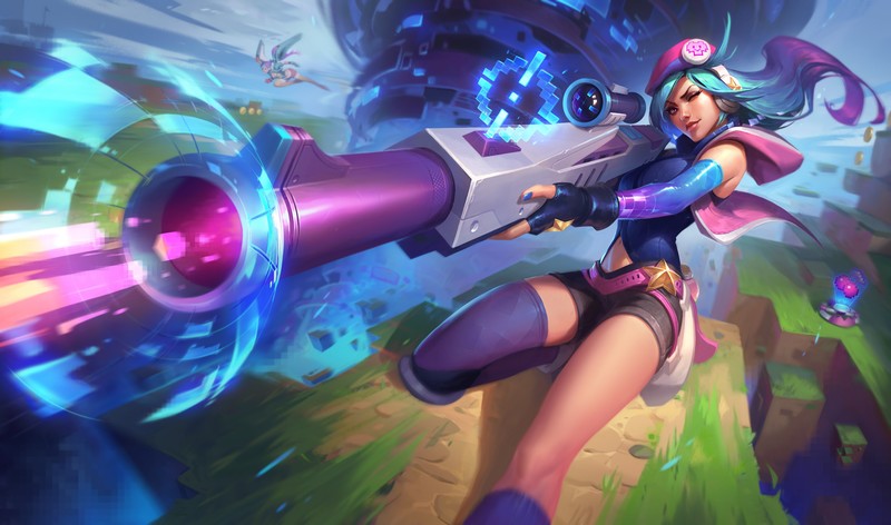 Caitlyn (League of Legends), Caitlyn, arcade, arcade skins, League of Legends, Game Boy Advance, arcade machine, video game characters, video game girls, Arcadia