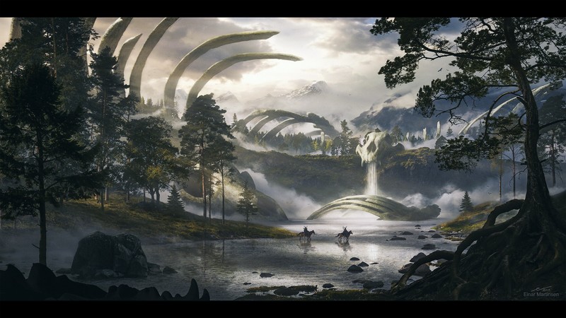 landscape, medieval, concept art