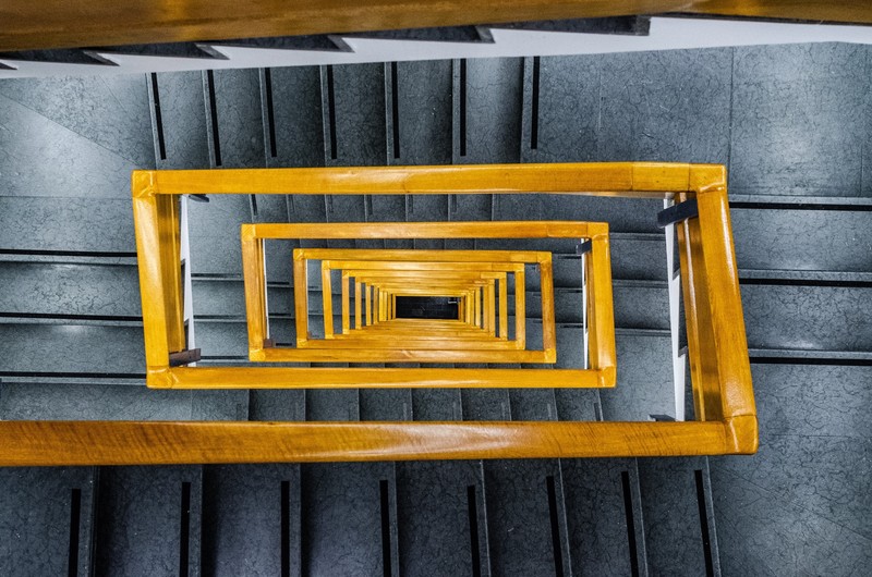 building, stairway, stairs, indoors, yellow