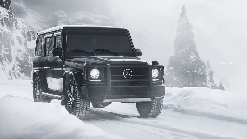 mercedes, car, headlight, 4k