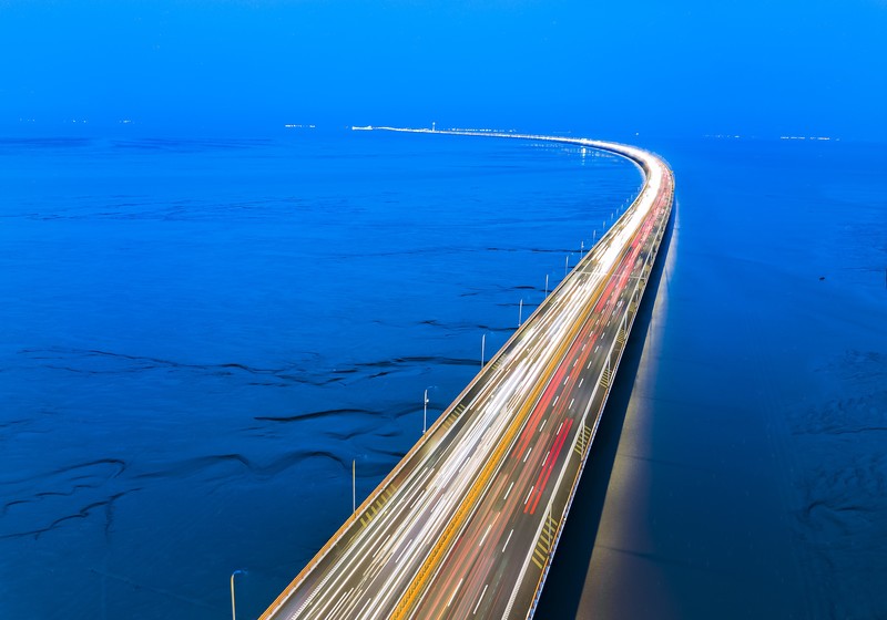 city, sky, water, lake, road, bridge