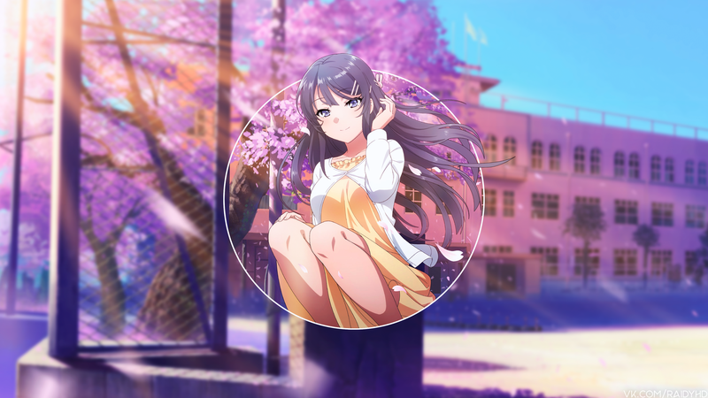 anime, anime girls, picture-in-picture, Seishun Buta Yarou wa Bunny Girl Senpai no Yume o Minai, Seishun Buta Yarō wa Bunny Girl-senpai no Yume wo Minai, Sakurajima Mai