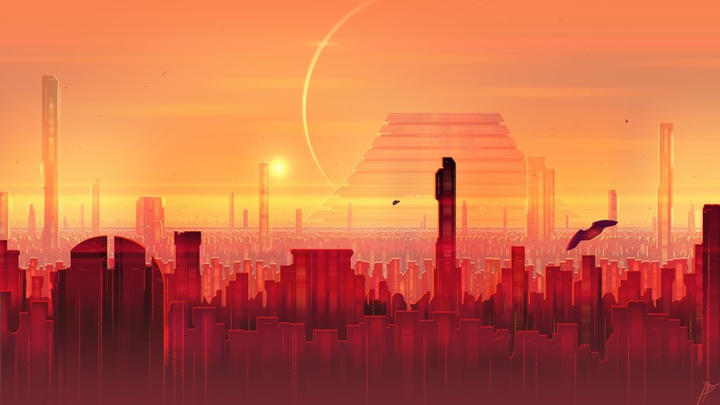 JoeyJazz, cityscape, futuristic, science fiction