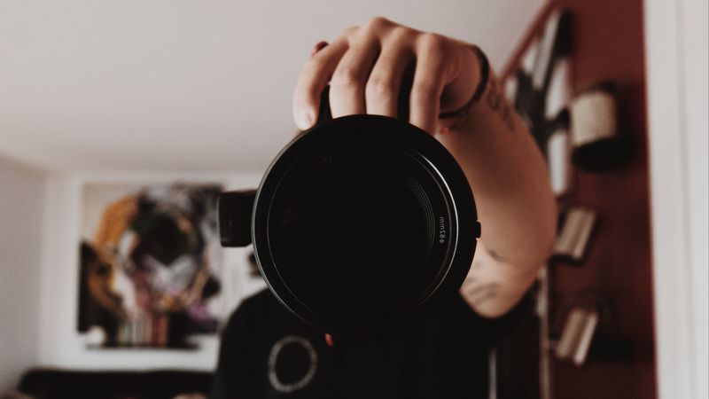 camera, lens, man, 4k