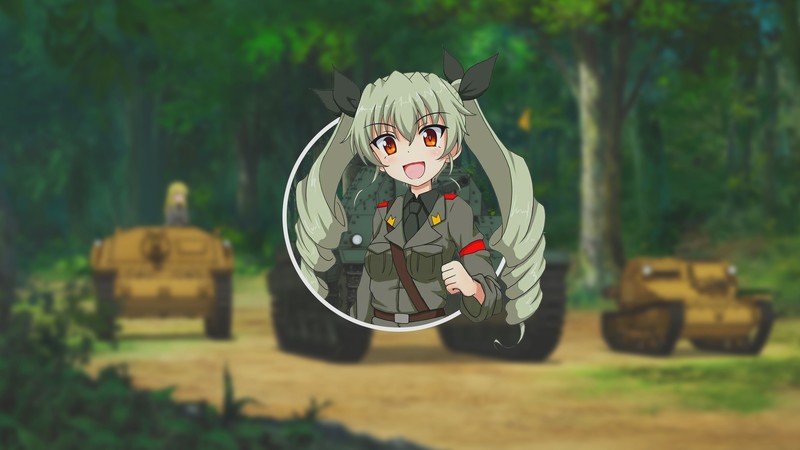Girls und Panzer, Anchovy (Girls und Panzer), anime girls, picture-in-picture