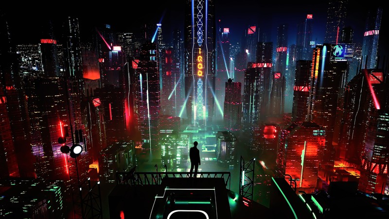 cyber, science fiction, digital art, concept art, cyberpunk, artwork, futuristic, fantasy art, fan art, 3D, cityscape, futuristic city, CGI, technology, men, night