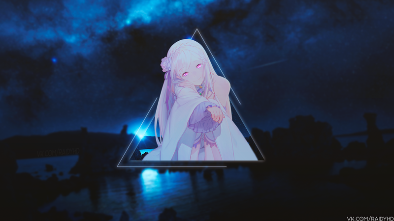 anime, anime girls, picture-in-picture, Emilia (Re: Zero), Re:Zero Kara Hajimeru Isekai Seikatsu