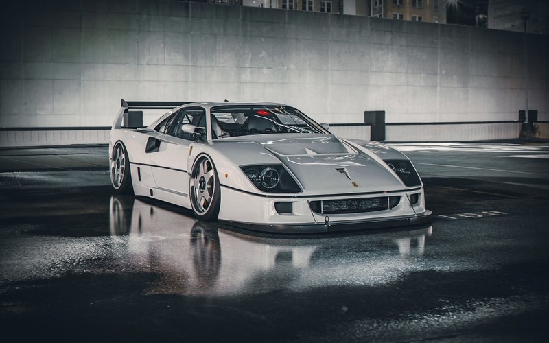white cars, car, vehicle, Ferrari, Ferrari F40