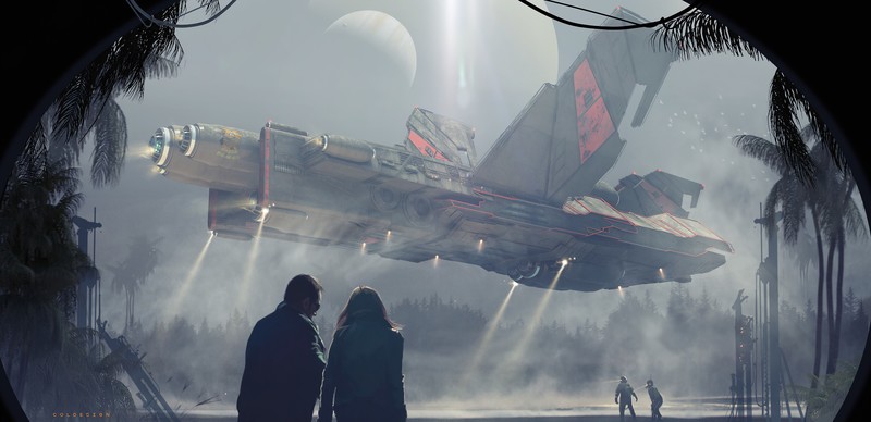 Col Price, spaceship, futuristic, digital