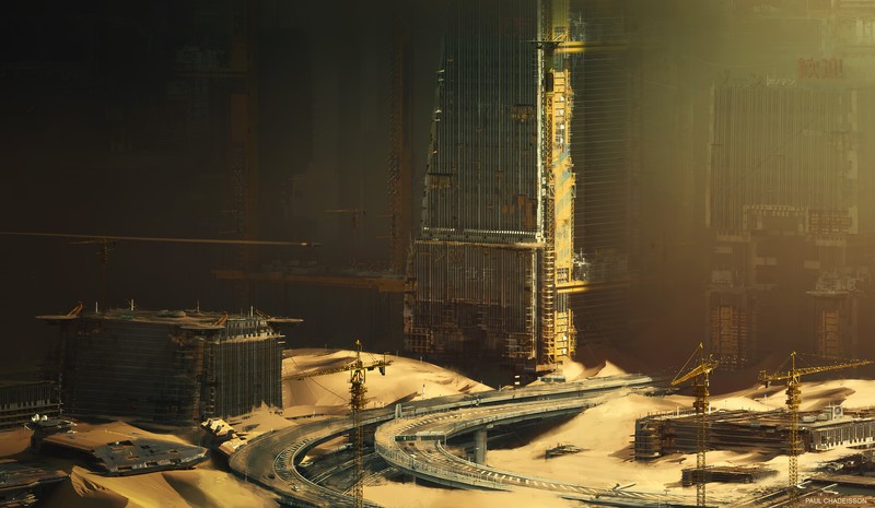 Deserted City, building, construction, futuristic, Paul Chadeisson, Abandoned city, abandoned