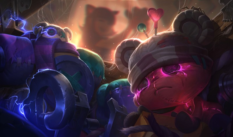 League of Legends, digital, digital art, artwork, fantasy art, Amumu (League of Legends), silhouette, lights, video games, video game art, game art, Teemo League of Legends, Annie (League of Legends)