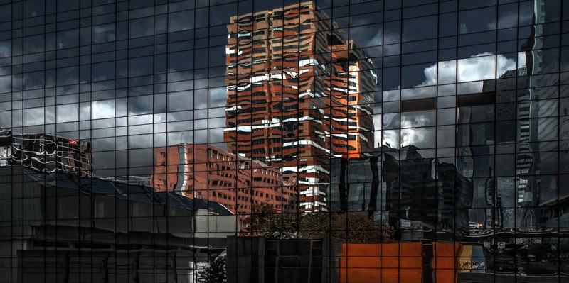 architecture, reflection, glass, cityscape, building