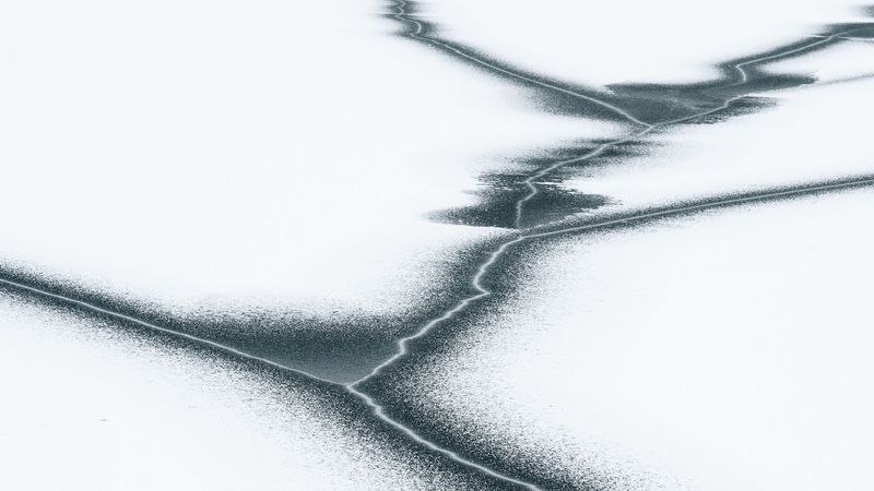 ice, snow, cranny, minimalism, 4k