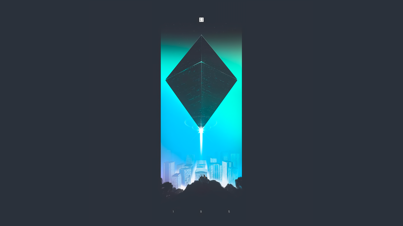 downplusb, digital art, artwork, UFO, simple background, simple, cyan