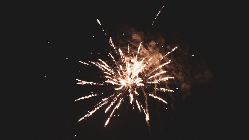 salute, fireworks, black, 4k