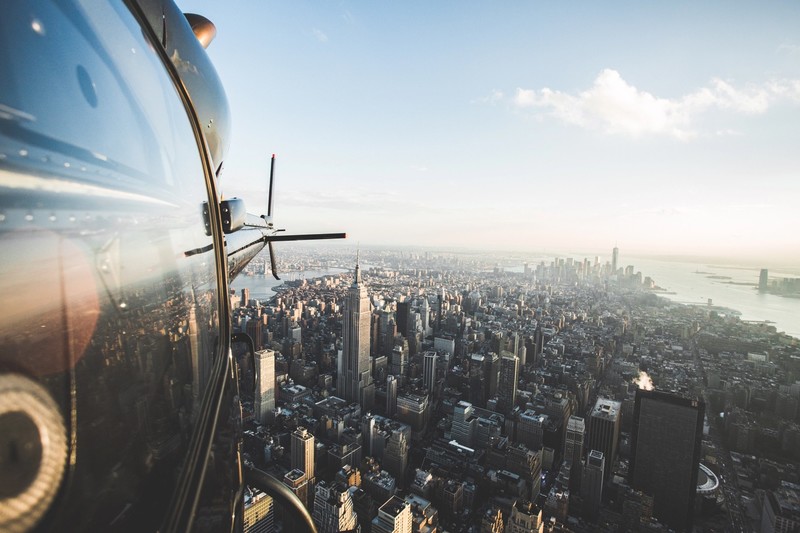 vehicle, helicopter, city