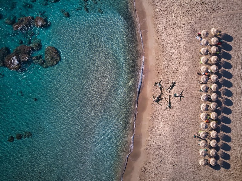 beach, people, aerial view, sand, water, drone photo