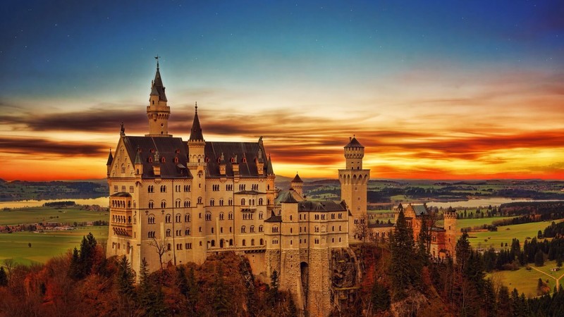 Neuschwanstein Castle, HDR, castle, sky, building, Germany
