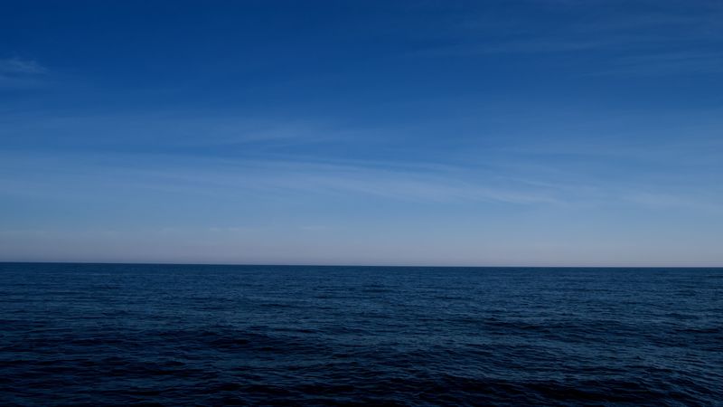 sea, horizon, sky, ripples, waves, 4k