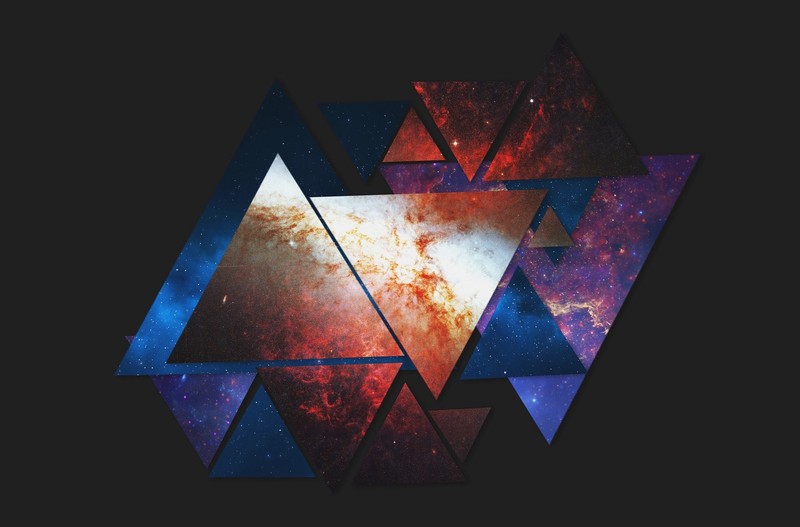 abstract, space, stars, triangle