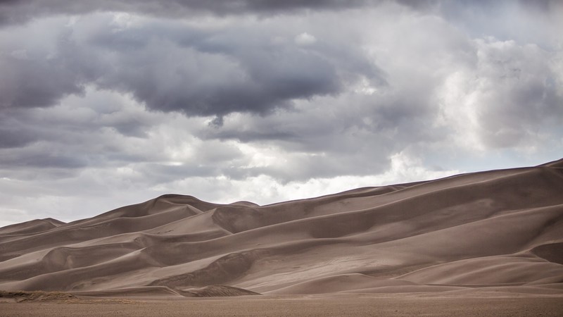 nature, landscape, Colorado, USA, sand, dunes, desert, clouds, photography, beige