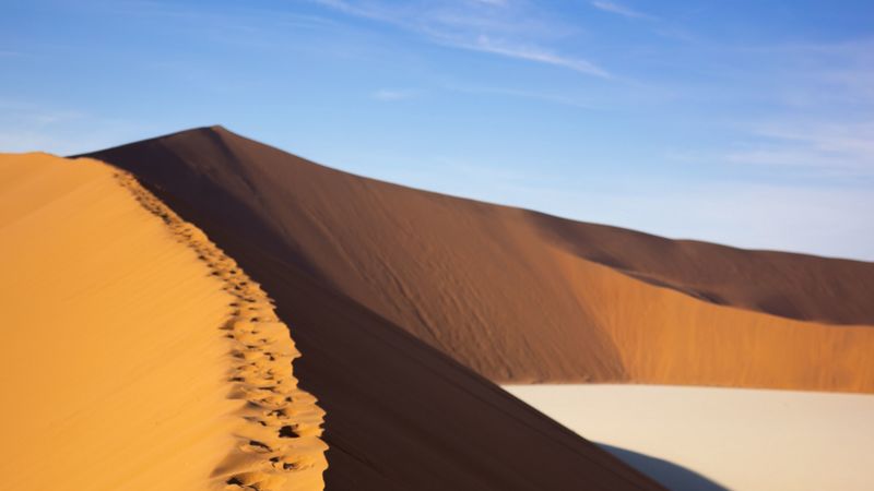 desert, trace, dunes, 4k