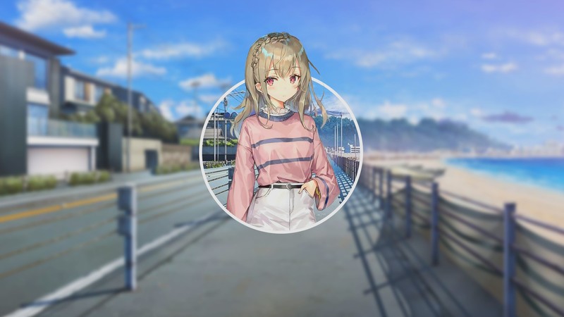 anime, anime girls, beach