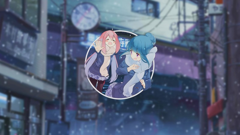 Yuru Camp, anime, anime girls, winter, beach