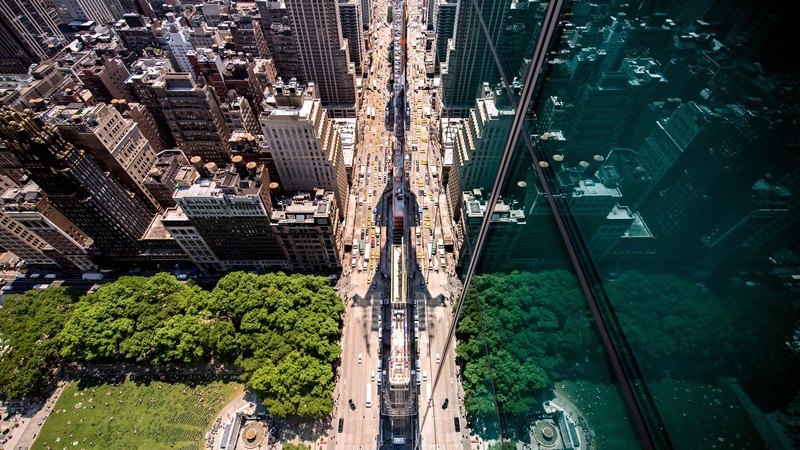 USA, aerial view, cityscape, city, New York City, Bryant Park
