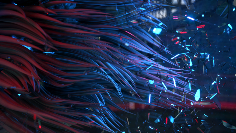 digital art, neon, glass, broken, broken glass, neon glow, glowing, reflection, flares, 3D Abstract, abstract