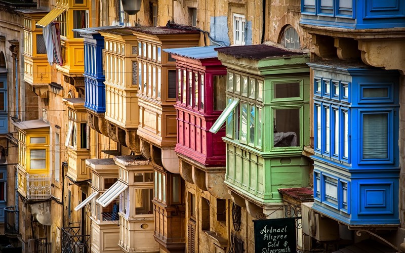 Malta, town, balcony, colorful