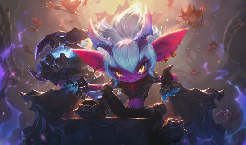 Tristana (League of Legends), League of Legends, demon girl, demoness, PC gaming, yellow eyes