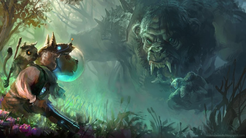 fantasy art, trolls, Tiny, forest, magic