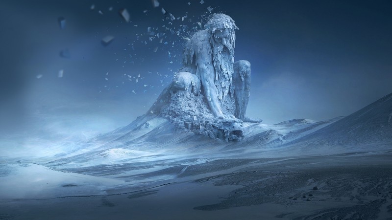 artwork, fantasy art, winter, ice, snow