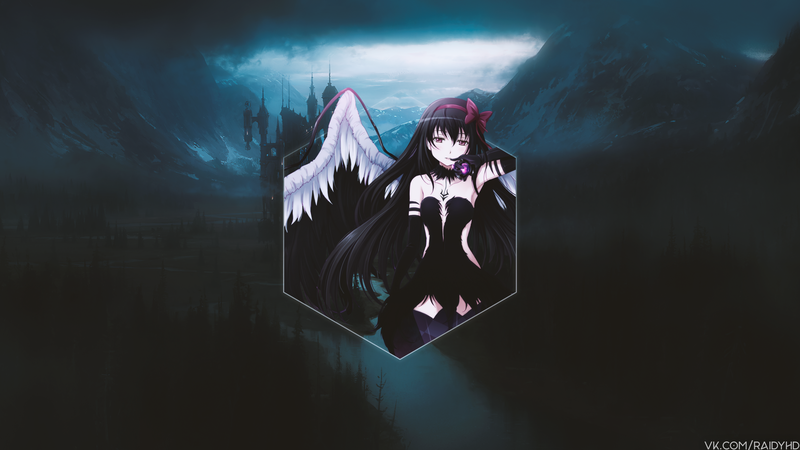 Akemi Homura, anime girls, anime, picture-in-picture, Mahou Shoujo Madoka Magica