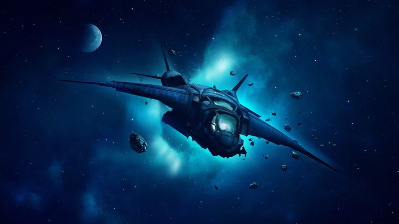 space, space art, vehicle, science fiction, spaceship, blue, cyan, Marvel Cinematic Universe