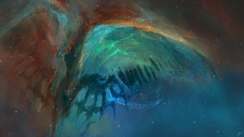 JoeyJazz, butterfly, space art, nebula