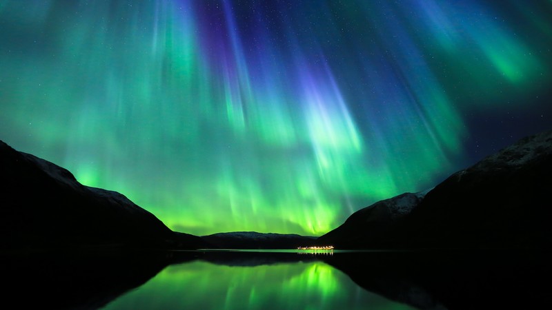 aurorae, Kattfjord, nature, outdoors, dark, Norway