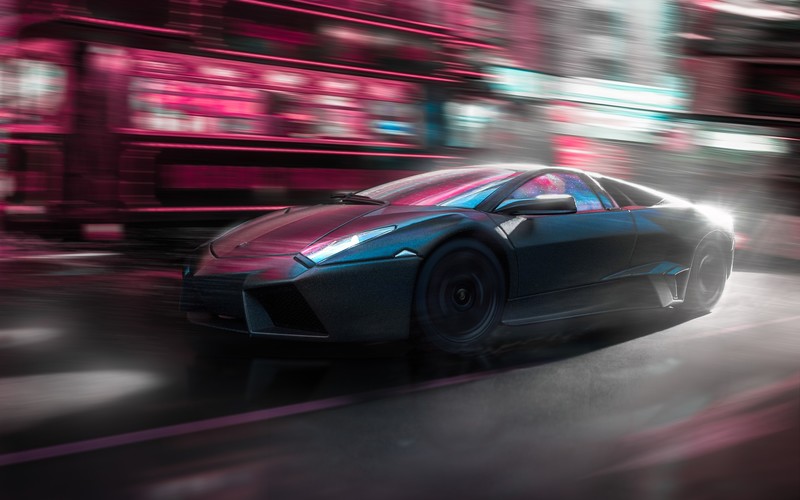 car, Lamborghini, motion blur, supercars, vehicle, black cars