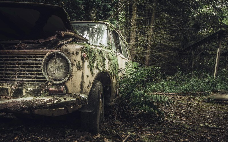 car, vehicle, wreck, LADA